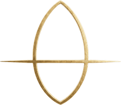 The ROOT seed mark: a pointed vesica pierced by a thin horizontal line